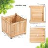 imageGiantex Raised Garden Bed Folding Wood Planter for Vegetable Flower Outdoor Elevated Planting Boxes Folding Plant Container Patio Lawn Garden Backyard Easy Assembly 15quot Lx15 Wx14 HBeige