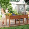 imageGiantex Raised Garden Bed Planter for Flower Vegetables Outdoor Plant Box Patio Backyard Easy Assembly 485Lx485Wx12H BrownBrown