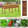 imageGiantex Raised Garden Bed Planter for Flower Vegetables Outdoor Plant Box Patio Backyard Easy Assembly 485Lx485Wx12H BrownBrown