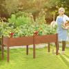 imageGiantex Raised Garden Bed Planter for Flower Vegetables Outdoor Plant Box Patio Backyard Easy Assembly 485Lx485Wx12H BrownBrown