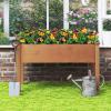 imageGiantex Raised Garden Bed Planter for Flower Vegetables Outdoor Plant Box Patio Backyard Easy Assembly 485Lx485Wx12H BrownBrown