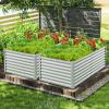 imageGiantex Raised Garden Bed Planter for Flower Vegetables Outdoor Plant Box Patio Backyard Easy Assembly 485Lx485Wx12H BrownGray