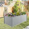 imageGiantex Raised Garden Bed Planter for Flower Vegetables Outdoor Plant Box Patio Backyard Easy Assembly 485Lx485Wx12H BrownGray
