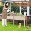 imageGiantex Raised Garden Bed Planter for Flower Vegetables Outdoor Plant Box Patio Backyard Easy Assembly 485Lx485Wx12H BrownNatural