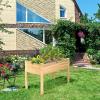imageGiantex Raised Garden Bed Planter for Flower Vegetables Outdoor Plant Box Patio Backyard Easy Assembly 485Lx485Wx12H BrownWood