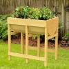 imageGiantex Raised Garden Bed Planter for Flower Vegetables Outdoor Plant Box Patio Backyard Easy Assembly 485Lx485Wx12H BrownYellow