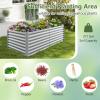 imageGiantex Raised Garden Bed Planter for Flower Vegetables Outdoor Plant Box Patio Backyard Easy Assembly 485Lx485Wx12H WhiteGray
