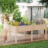 imageGiantex Raised Garden Bed Planter for Flower Vegetables Outdoor Plant Box Patio Backyard Easy Assembly 485Lx485Wx12H WhiteNatural