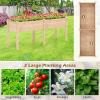 imageGiantex Raised Garden Bed Planter for Flower Vegetables Outdoor Plant Box Patio Backyard Easy Assembly 485Lx485Wx12H WhiteNatural
