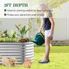 imageGiantex Raised Garden Bed Planter for Flower Vegetables Outdoor Plant Box Patio Backyard Easy Assembly 485Lx485Wx12H WhiteSilver