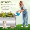 imageGiantex Raised Garden Bed Planter for Flower Vegetables Outdoor Plant Box Patio Backyard Easy Assembly 485Lx485Wx12H WhiteSilver