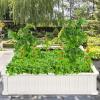 imageGiantex Raised Garden Bed Planter for Flower Vegetables Outdoor Plant Box Patio Backyard Easy Assembly 485Lx485Wx12H WhiteWhite