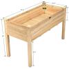 imageGiantex Raised Garden Bed Planter for Flower Vegetables Outdoor Plant Box Patio Backyard Easy Assembly 485Lx485Wx12H WhiteWood