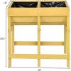imageGiantex Raised Garden Bed Planter for Flower Vegetables Outdoor Plant Box Patio Backyard Easy Assembly 485Lx485Wx12H WhiteYellow