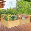 imageGiantex Raised Garden Bed with Fence Wood Planter Raised Bed with Critter Guard Fence 9 Grids Plant Container Outdoor Plant Box for Garden Patio Backyard Balcony 42quot Lx42 Wx325 H42LX42WX325H