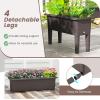imageGiantex Raised Garden Beds Outdoor Set of 2 SelfWatering Planter Box with Detachable Legs ampamp Drainage Hole Outdoor Raised Container for Vegetable Fruit Herbs 315Lx12Wx16H Easy Assembly BrownBrown