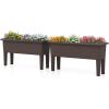 imageGiantex Raised Garden Beds Outdoor Set of 2 SelfWatering Planter Box with Detachable Legs ampamp Drainage Hole Outdoor Raised Container for Vegetable Fruit Herbs 315Lx12Wx16H Easy Assembly BrownBrown