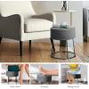 imageGiantex Round Footrest Stool Ottoman Velvet Vanity Sitting Stool Upholstered Side Table Seat wMetal Legs Thick Padded Seat ampamp NonSlip Foot Pads for Sofa Side Bedside Dressing Table GreyGrey