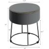 imageGiantex Round Footrest Stool Ottoman Velvet Vanity Sitting Stool Upholstered Side Table Seat wMetal Legs Thick Padded Seat ampamp NonSlip Foot Pads for Sofa Side Bedside Dressing Table GreyGrey