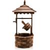 imageGiantex Rustic Wishing Well Fountain Outdoor Wooden Water Fountain with Electric Pump 5 Adjustable Water Flow Rates Water Bucket Freestanding Decorative Wishing Well for Backyard Patio Garden