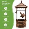 imageGiantex Rustic Wishing Well Fountain Outdoor Wooden Water Fountain with Electric Pump 5 Adjustable Water Flow Rates Water Bucket Freestanding Decorative Wishing Well for Backyard Patio Garden