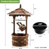 imageGiantex Rustic Wishing Well Fountain Outdoor Wooden Water Fountain with Electric Pump 5 Adjustable Water Flow Rates Water Bucket Freestanding Decorative Wishing Well for Backyard Patio Garden