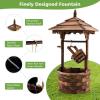 imageGiantex Rustic Wishing Well Fountain Outdoor Wooden Water Fountain with Electric Pump 5 Adjustable Water Flow Rates Water Bucket Freestanding Decorative Wishing Well for Backyard Patio Garden