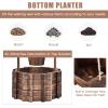 imageGiantex Rustic Wooden Wishing Well Planter with Hanging Bucket and Roof Flower Plants Planter Wishing Wells for Outdoors Backyard Patio Garden Lawn Outside Decor