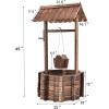 imageGiantex Rustic Wooden Wishing Well Planter with Hanging Bucket and Roof Flower Plants Planter Wishing Wells for Outdoors Backyard Patio Garden Lawn Outside Decor