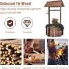 imageGiantex Rustic Wooden Wishing Well Planter with Hanging Bucket and Roof Flower Plants Planter Wishing Wells for Outdoors Backyard Patio Garden Lawn Outside Decor