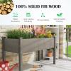 imageGiantex Set of 2 Raised Garden Bed Elevated Wood Planter Box Raised Bed Kit for Flowers Vegetables Fruits Herbs Outdoor Planting Container Patio Balcony Yard NaturalGray
