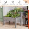 imageGiantex Set of 2 Raised Garden Bed Elevated Wood Planter Box Raised Bed Kit for Flowers Vegetables Fruits Herbs Outdoor Planting Container Patio Balcony Yard NaturalGray