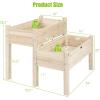imageGiantex Set of 2 Raised Garden Bed Elevated Wood Planter Box Raised Bed Kit for Flowers Vegetables Fruits Herbs Outdoor Planting Container Patio Balcony Yard NaturalNatural