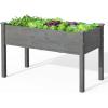 imageGiantex Set of 2 Raised Garden Bed Elevated Wood Planter Box Raised Bed Kit for Flowers Vegetables Fruits Herbs Outdoor Planting Container Patio Balcony Yard NaturalGray