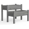 imageGiantex Set of 2 Raised Garden Bed Elevated Wood Planter Box Raised Bed Kit for Flowers Vegetables Fruits Herbs Outdoor Planting Container Patio Balcony Yard NaturalGray