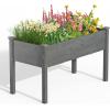 imageGiantex Set of 2 Raised Garden Bed Elevated Wood Planter Box Raised Bed Kit for Flowers Vegetables Fruits Herbs Outdoor Planting Container Patio Balcony Yard NaturalGray