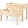 imageGiantex Set of 2 Raised Garden Bed Elevated Wood Planter Box Raised Bed Kit for Flowers Vegetables Fruits Herbs Outdoor Planting Container Patio Balcony Yard NaturalNatural