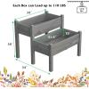 imageGiantex Set of 2 Raised Garden Bed Elevated Wood Planter Box Raised Bed Kit for Flowers Vegetables Fruits Herbs Outdoor Planting Container Patio Balcony Yard NaturalGray