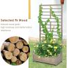 imageGiantex Set of 2 Raised Garden Bed with Trellis Wood Planter Box for Flower Climbing Standing Vertical Indoor Outdoor Plant Container for Garden Balcony Patio Yard Porch 315quotx16quotx68quot1