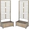 imageGiantex Set of 2 Raised Garden Bed with Trellis Wood Planter Box for Flower Climbing Standing Vertical Indoor Outdoor Plant Container for Garden Balcony Patio Yard Porch 315quotx16quotx68quot2