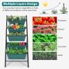 imageGiantex Set of 2 Vertical Planter Raised Bed Elevated Garden Beds with Water Drainage Hole Freestanding 5 Container Boxes for Herb Vegetables Flowers Growing Outdoor Indoor Patio BalconyGreen