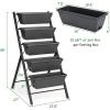imageGiantex Set of 2 Vertical Raised Garden Bed Elevated Planter Raised Beds with Water Drainage Freestanding 5 Container Boxes for Vegetables and Flowers Growing Outdoor Indoor Patio BalconyGray
