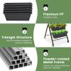 imageGiantex Set of 2 Vertical Raised Garden Bed Elevated Planter Raised Beds with Water Drainage Freestanding 5 Container Boxes for Vegetables and Flowers Growing Outdoor Indoor Patio BalconyDark Gray Wheels