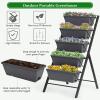 imageGiantex Set of 2 Vertical Raised Garden Bed Elevated Planter Raised Beds with Water Drainage Freestanding 5 Container Boxes for Vegetables and Flowers Growing Outdoor Indoor Patio BalconyGray