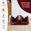 imageGiantex Shiatsu Foot Massager Machine for Feet Leg Calf Ankle Relieve Pain Spa Gift Deep Kneading Rolling Massage Electric Shiatsu Foot Massager wRemote 4 Modes BlackBurgundy