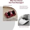 imageGiantex Shiatsu Foot Massager Machine for Feet Leg Calf Ankle Relieve Pain Spa Gift Deep Kneading Rolling Massage Electric Shiatsu Foot Massager wRemote 4 Modes BlackBurgundy