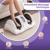 imageGiantex Shiatsu Foot Massager Machine for Feet Leg Calf Ankle Relieve Pain Spa Gift Deep Kneading Rolling Massage Electric Shiatsu Foot Massager wRemote 4 Modes BlackWhite