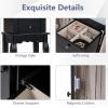 imageGiantex Standing Jewelry Armoire Cabinet with 4 Drawers Flip Top Mirror Top Storage Compartments 2 Side Doors with 8 Necklace Hooks Freestanding Jewelry Organizer Box Chest BlackBlack