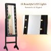 imageGiantex Standing Jewelry Armoire with 18 LED Lights Around the Door Large Storage Mirrored Jewelry Cabinet with Full Length Mirror 16 Lipstick Holders 1 Inside Makeup Mirror WhiteBlack