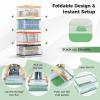 imageGiantex Storage Bins with Lids  80 Gal Total Capacity 4 Pack Stackable Collapsible Storage Boxes with Side Handles Foldable Plastic Containers for Pantry Office School Dorm Organizer 4 Colors48 Gal 4 Pack